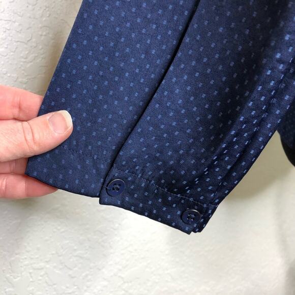 Cabi navy blue swiss dot knot tie front top size Small #5525 - Picture 13 of 16